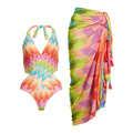2PC Push Up Women Bikini Set Skirt Floral Printed Bikinis - Norellé