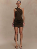 One Shoulder Backless Mini Dress Women - Norellé