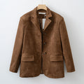 Women Fashion Suede Basic Jacket Basic - Norellé