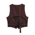 Women's Pants Set with Back Opening Design Tank Top Loose Fold Pants