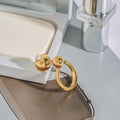 Minimalist Spherical Ring Pearl Irregular Adjustable Ring