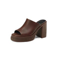 Women's Slippers High Heels Thick Bottom Round Head Open Toe Sandals