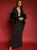 Deep V-neck Butterfly Maxi Dress For Women