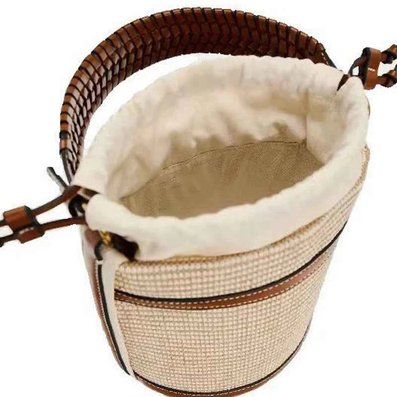 Straw Bucket Bag Weave Women Handbags Shoulder Crossbody Bags