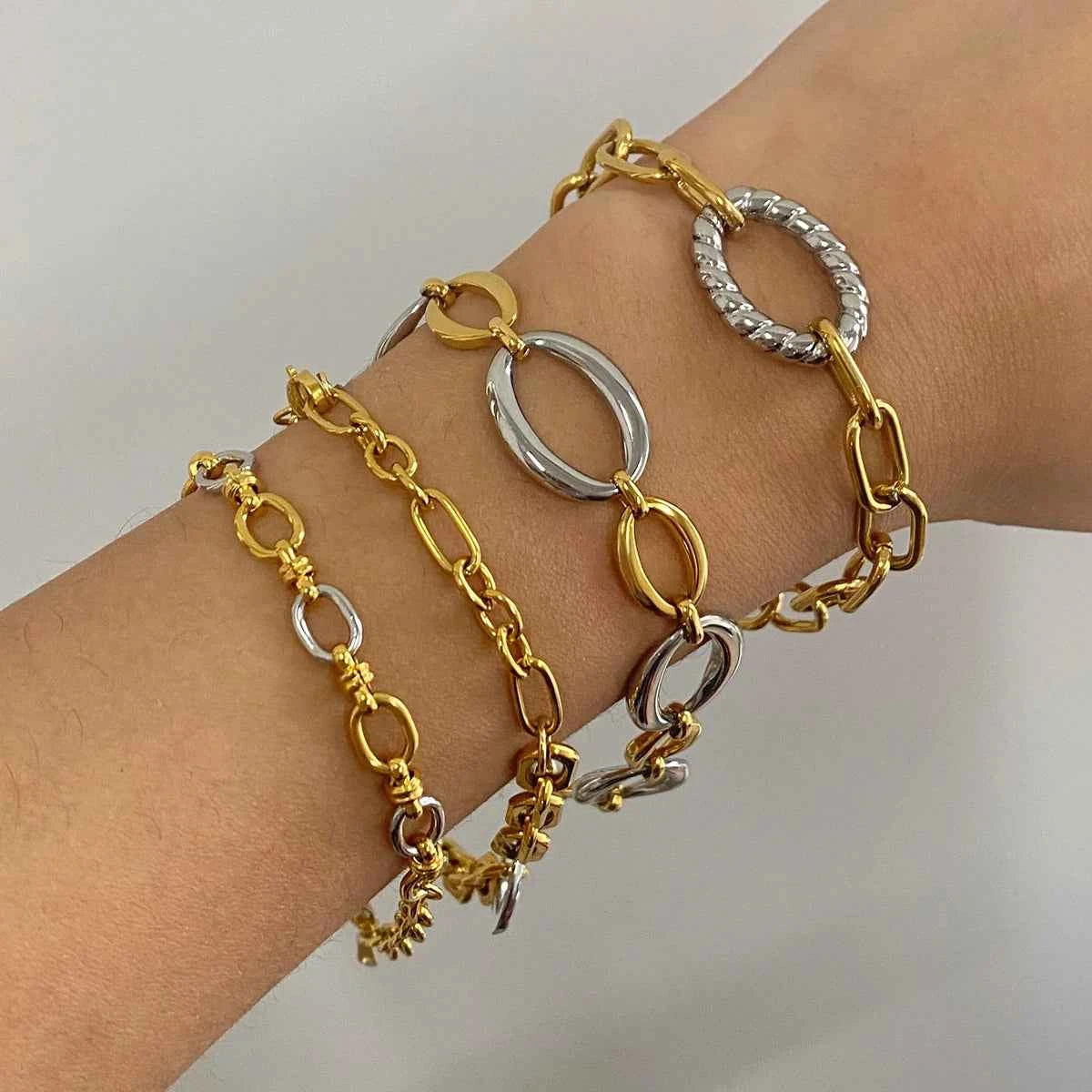 Stainless Steel Splicing Cross Buckle Bracelet