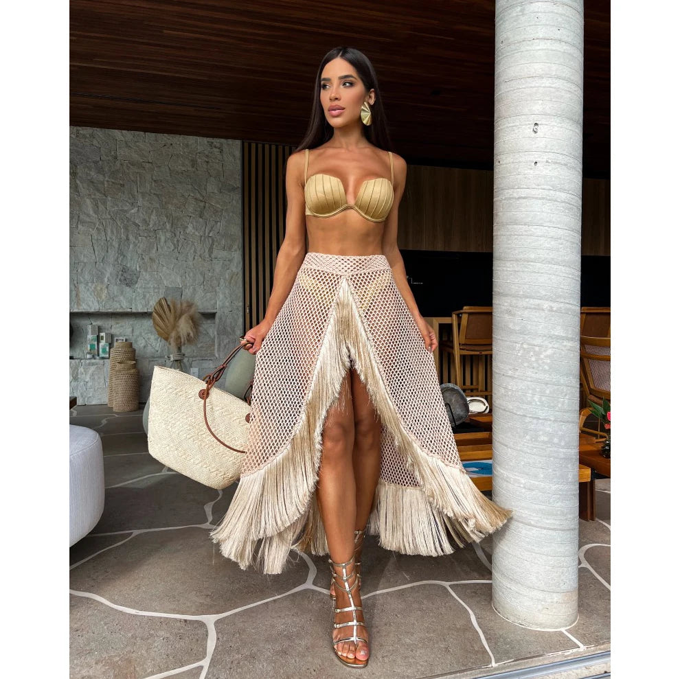 3 Pics Set with Skirt Bikini Women Swimsuit - Norellé