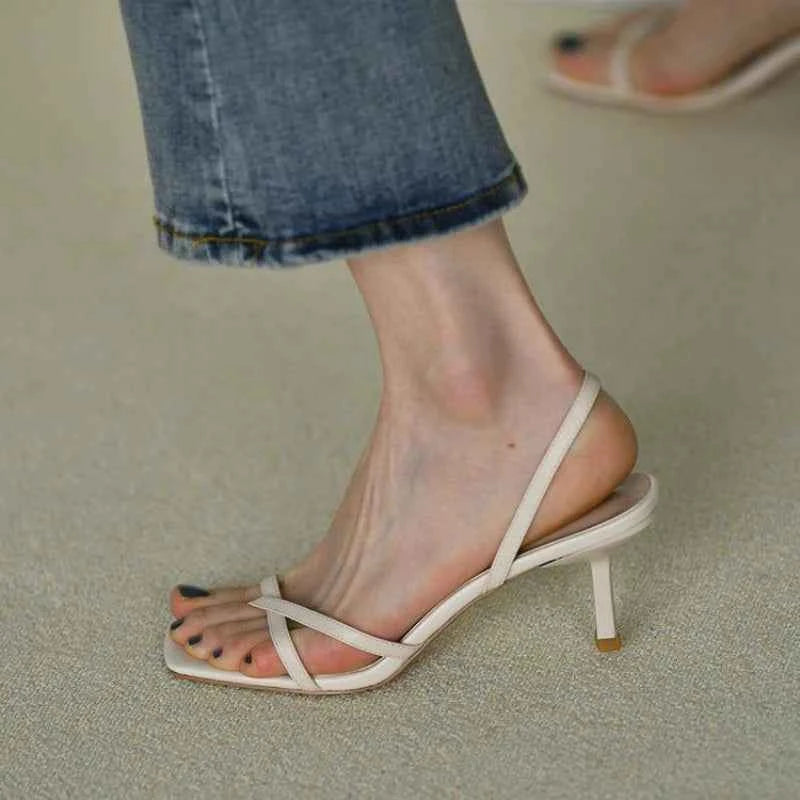 Buckle Strap Stiletto Shoes Women's