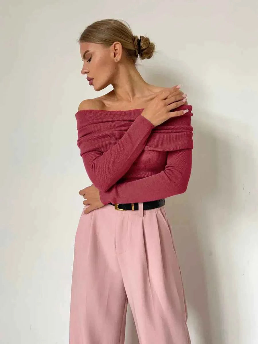 Women Knitted Wool T-shirt