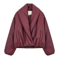 Women's Solid Leather Cotton Jacket
