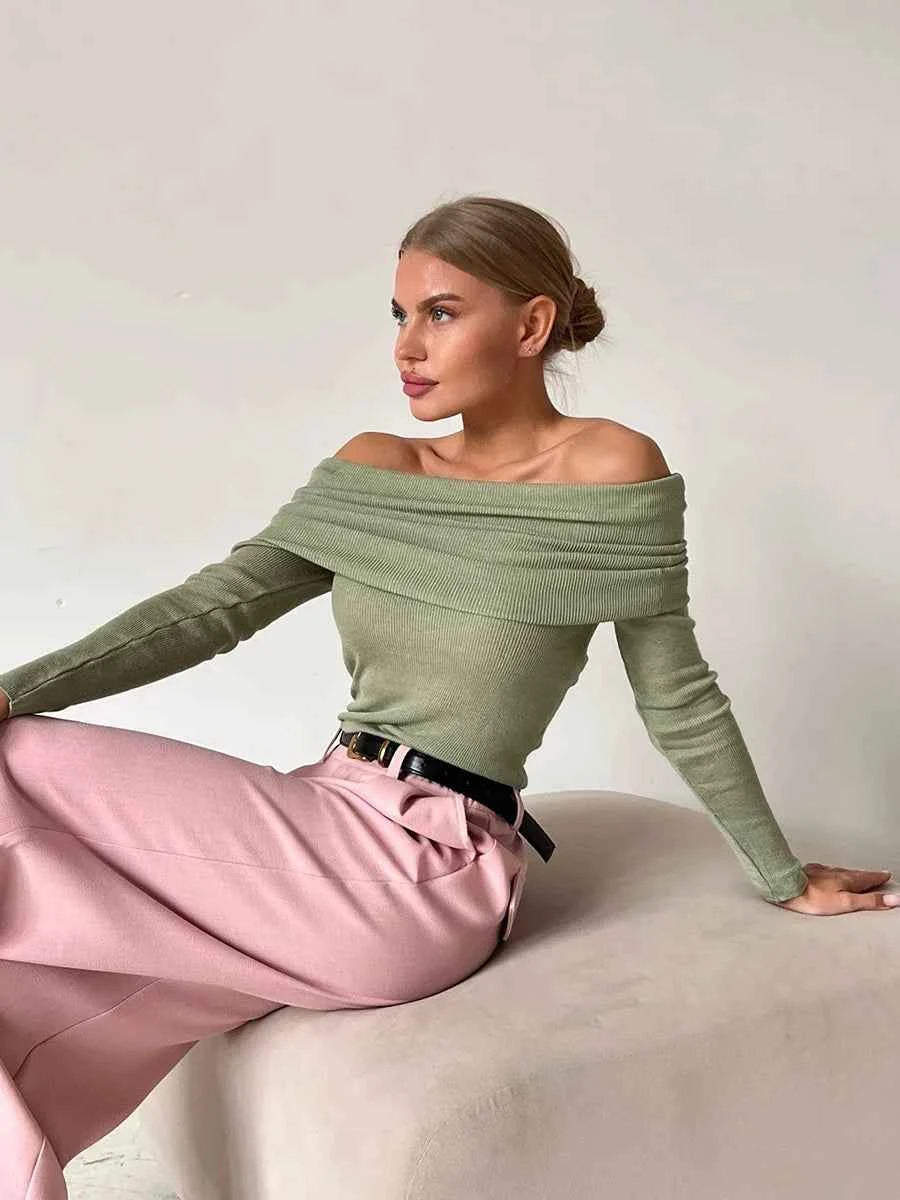 Women Knitted Wool T-shirt