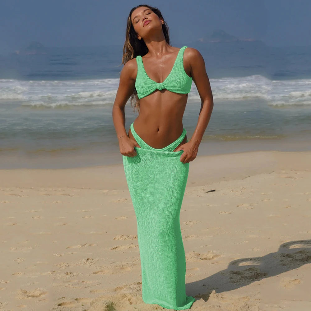 3 Pieces Bikini Set Triangle  Micro Bikinis Swimsuit - Norellé