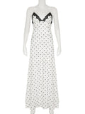 Lace V-Neck Patchwork Maxi Dress Backless High Waist Slim - Norellé