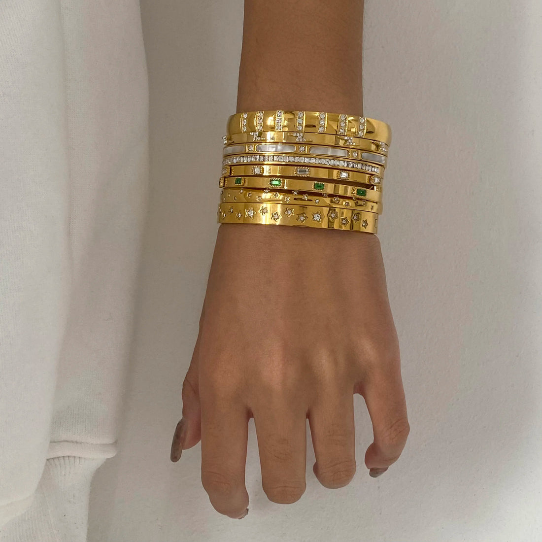 Minimalist Zircon Bracelet Star Buckle Stackable Bracelet