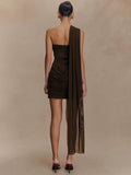 One Shoulder Backless Mini Dress Women - Norellé