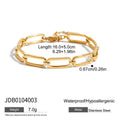 Stainless Steel White Rhinestone Paper Clip Hollow Bracelet