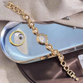 Ladies' Oval Sun Print Rhinestone Dial Elegant Lady Quartz Watch