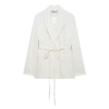 Women's Casual Retro Linen Blend Suit Jacket&Pants Set