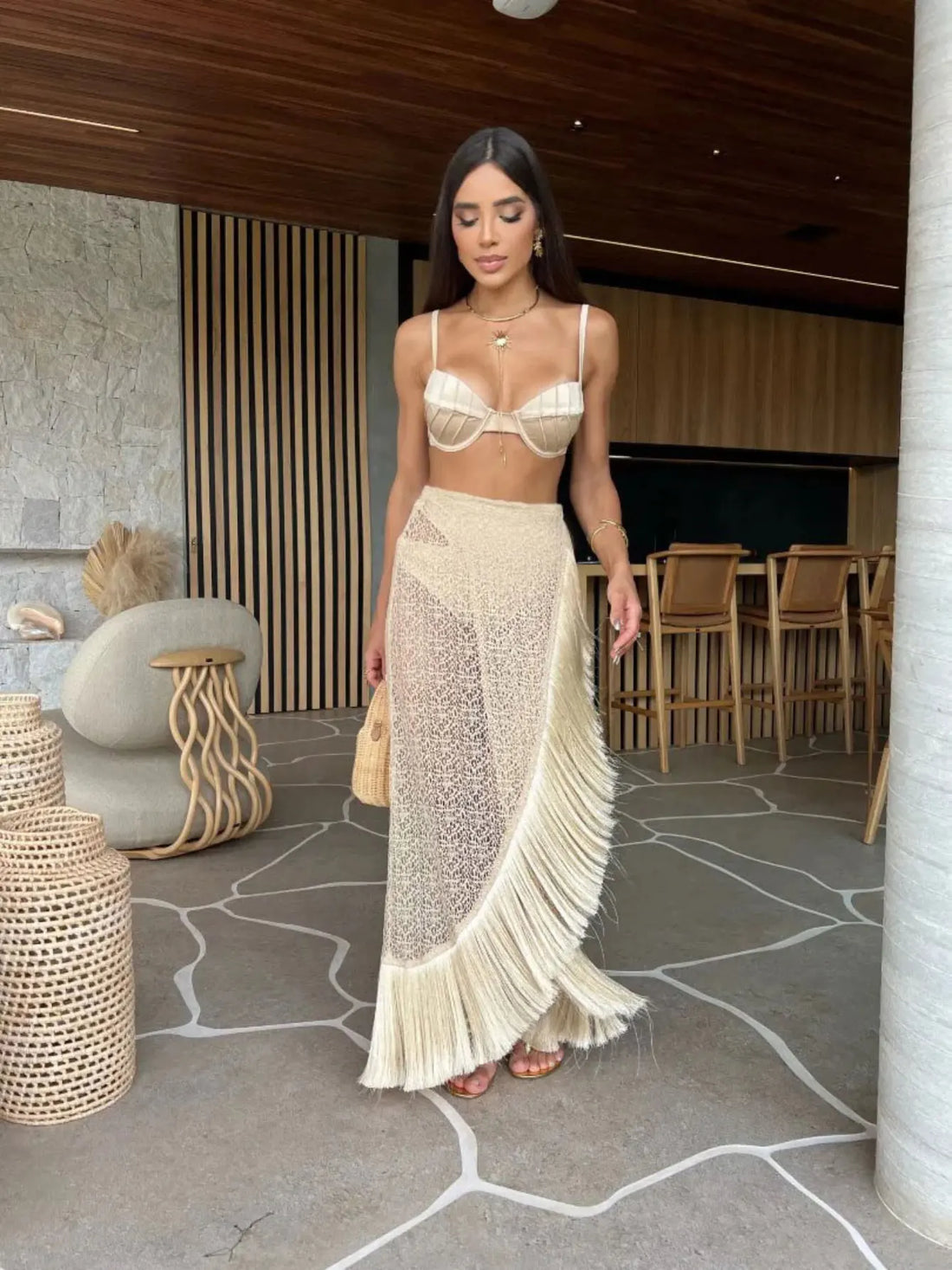 3 Pics Set with Skirt Bikini Women Swimsuit - Norellé