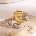 Stainless Steel Metal Waterproof Cross Asymmetric Open Ring