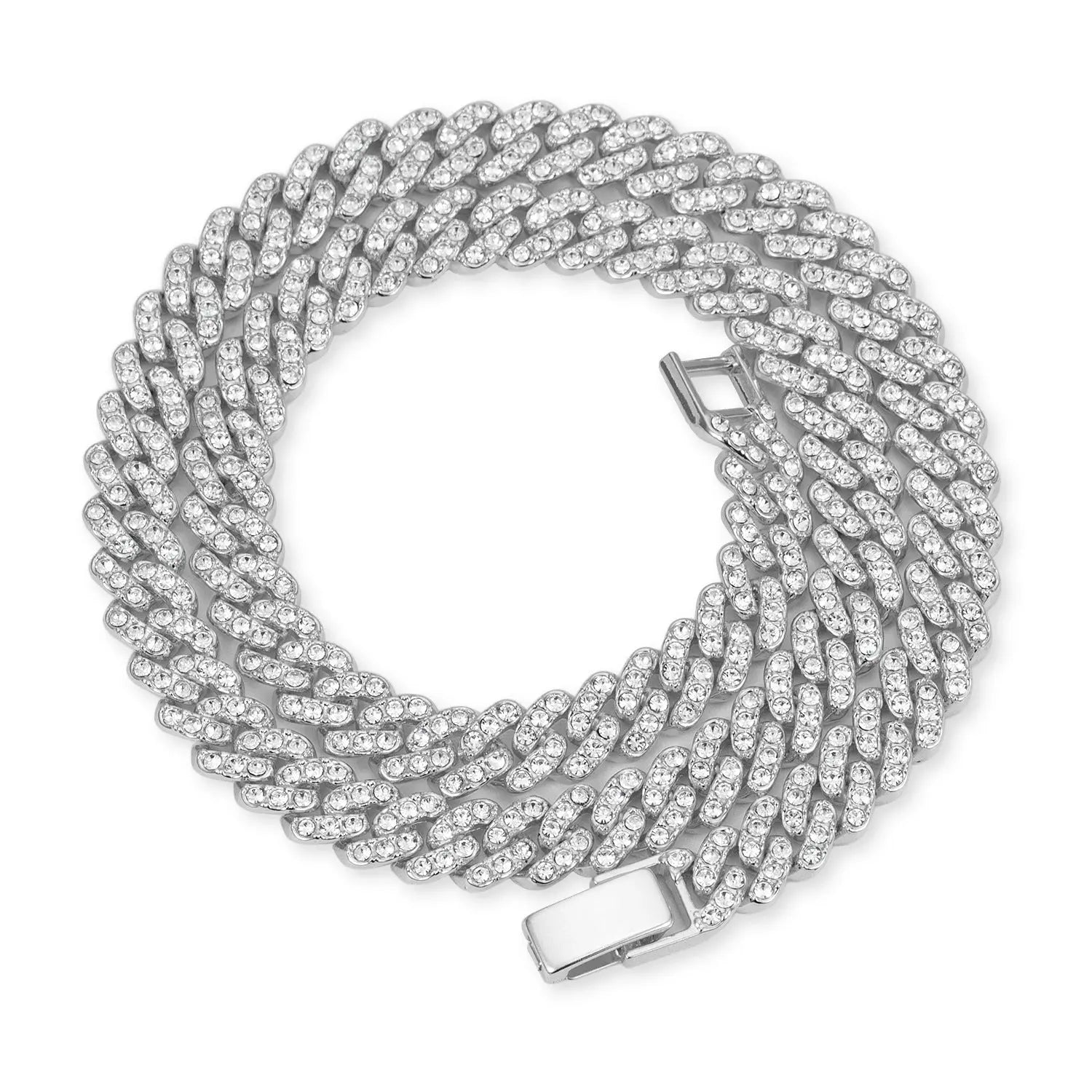 9mm Cuban Link Chain Alloy Single Row Drill Men's Necklace - Norellé