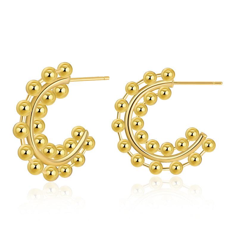 Retro Simple Circle Earrings Design French Style - Norellé