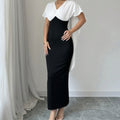 Ladies' Commuting Elegant Casual V-neck Color Block Patchwork Short Sleeved Dress - Norellé