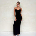 Slim-fit Contrast Colors Backless Sling Dress - Norellé