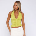 Women's V-neck Pleated Backless Camisole - Norellé