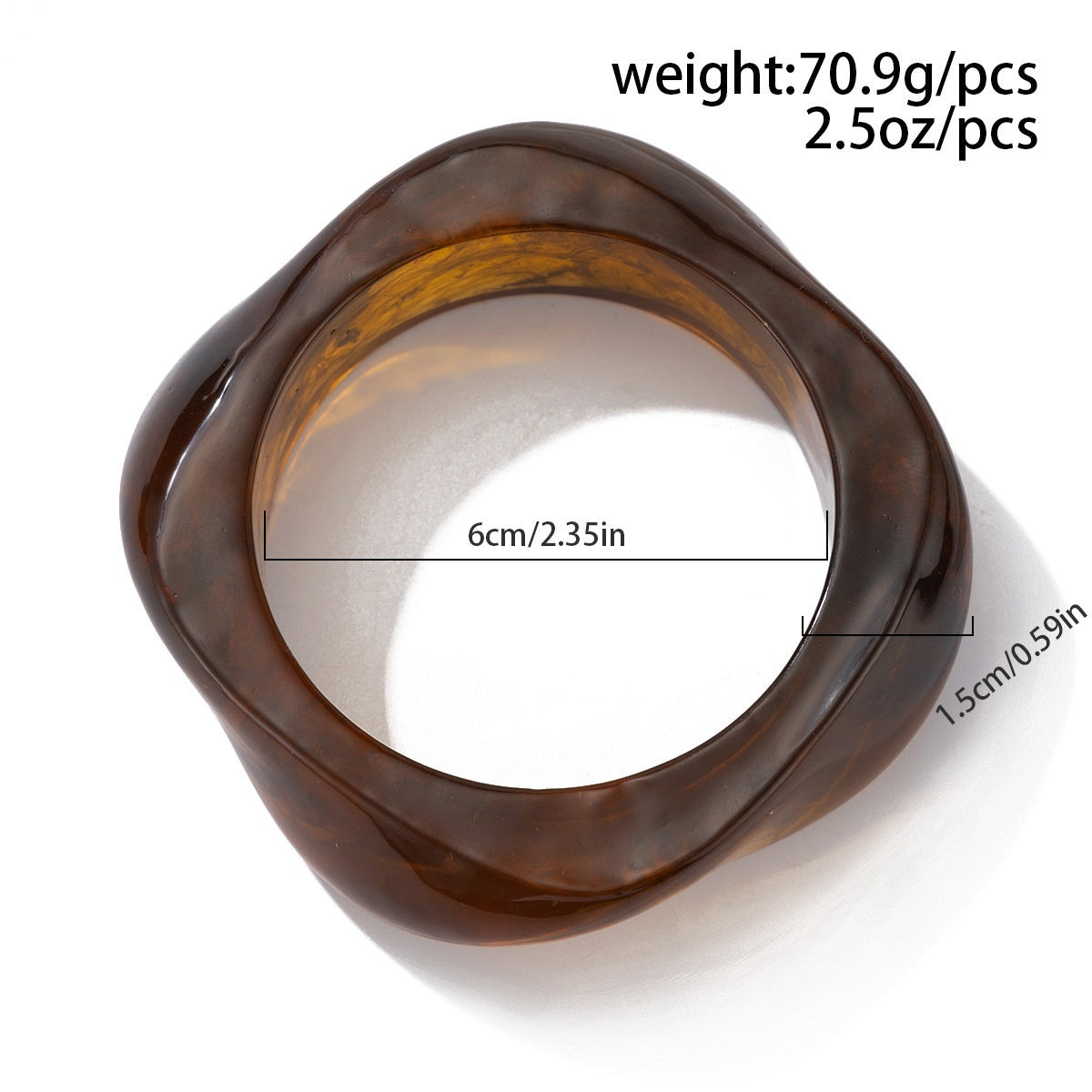 Acrylic Bracelet Exaggerated Ins Style Irregular Translucent - Dark Coffee Color - electronic accessories