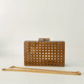 Acrylic Egg Cane Rattan Clutch Bag - snake chain 1