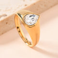 Colorful Rhinestone Rings Fashion Personality Teardrop-shaped Ring For Women Jewelry - Norellé