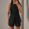 Women's 2 Piece Short Sets Sleeveless Crew Neck Suit - Norellé