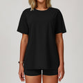 All-match Short-sleeved Round Neck Loose Casual Quick-drying T-shirt - Advanced Black / L - Other