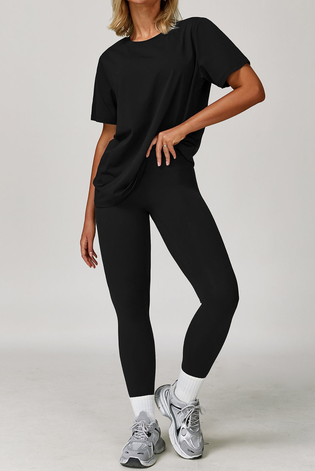 All-match Short-sleeved Round Neck Loose Casual Quick-drying T-shirt - Other