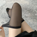 Anti-Slip Women Summer Transparent Stockings Black White Thigh