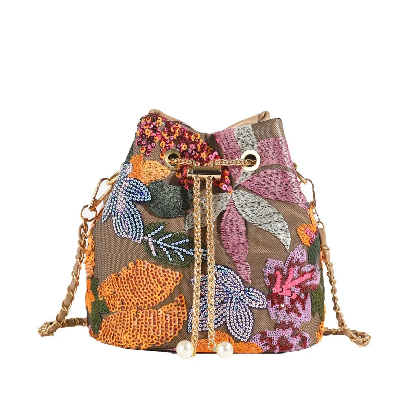 Artistic Shoulder Bag Women - Khaki
