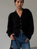 Autumn Sweater Cardigan Coat Women - Black / One Size