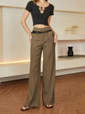 Autumn Winter Simple Elegant Casual Straight Leg Woman’s