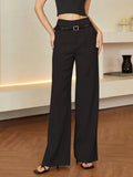Autumn Winter Simple Elegant Casual Straight Leg Woman’s