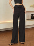Autumn Winter Simple Elegant Casual Straight Leg Woman’s - black / S