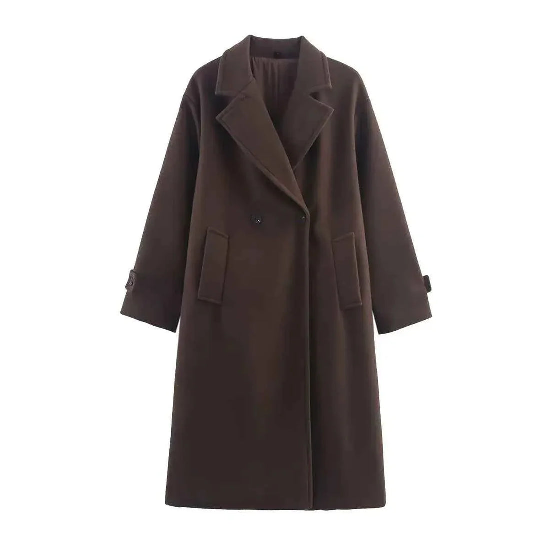 Autumn Winter Soft Loose Lapel Long-sleeved Woolen Coat Jacket