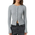 Autumn Winter Sweater Cardigan Women - GRAY / M