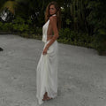 Backless Halter Dress Sets Female Beach Vacation