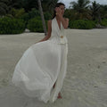 Backless Halter Dress Sets Female Beach Vacation