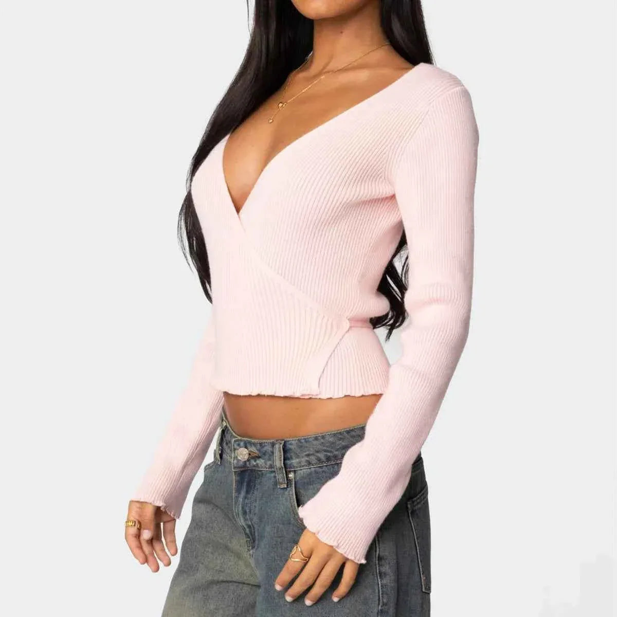 Ballet Wrap Sweaters for Women Long Sleeve