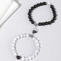 Black And White Love Magnet Suction Couple Bracelet Pair - electronic accessories