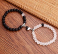 Black And White Love Magnet Suction Couple Bracelet Pair - ZJ12151 - electronic accessories
