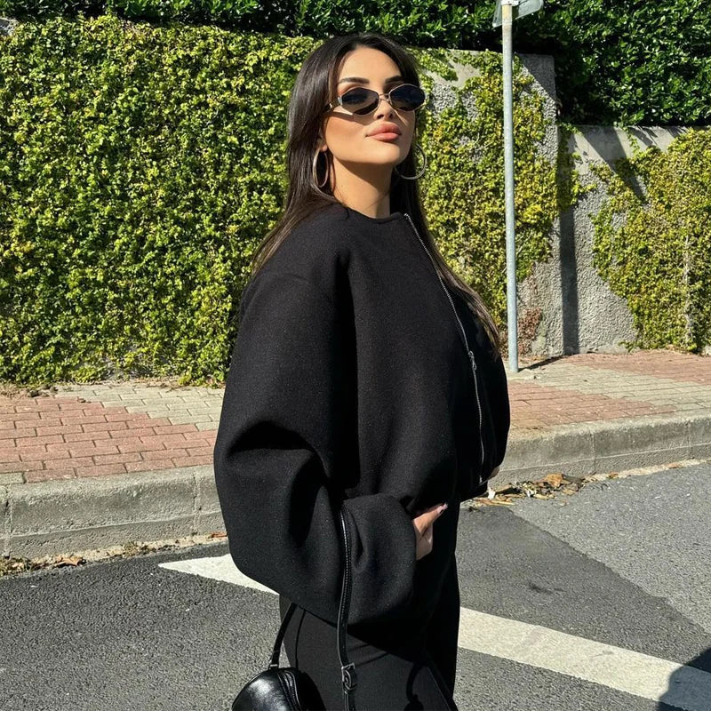 Black Bomber Jackets for Women