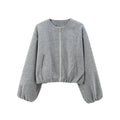 Black Bomber Jackets for Women - GRAY / L