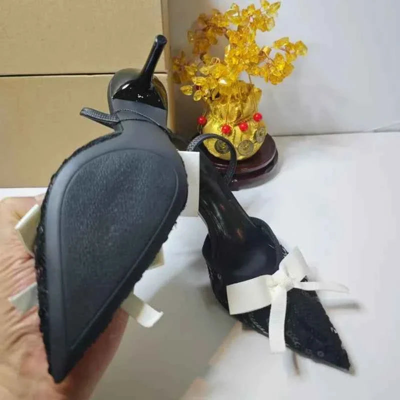Black Sequins High Heels Women
